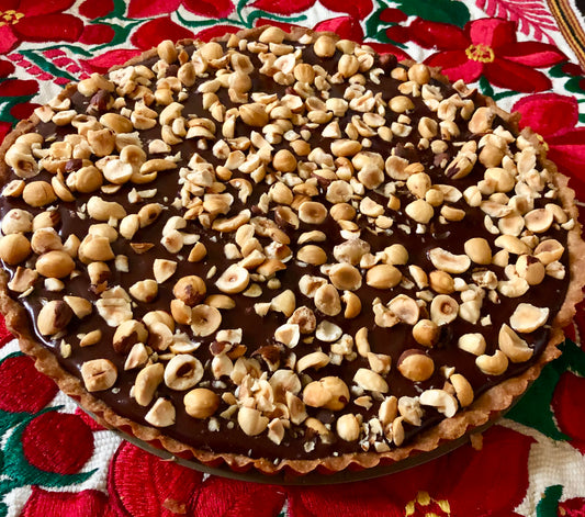 Chocolate Tart with Mixed Nuts and Sea Salt